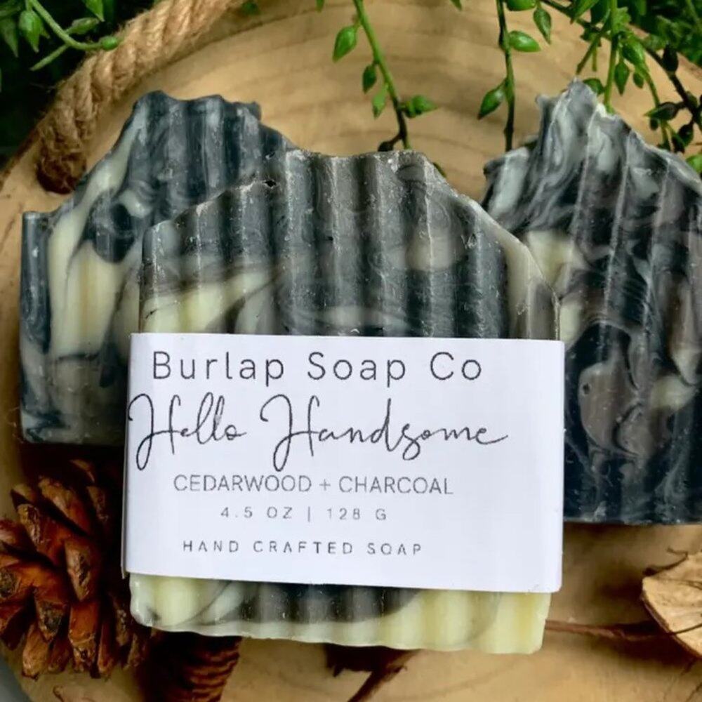 Cedarwood and Charcoal Handmade Soap: Hello Handsome 4.5oz bar